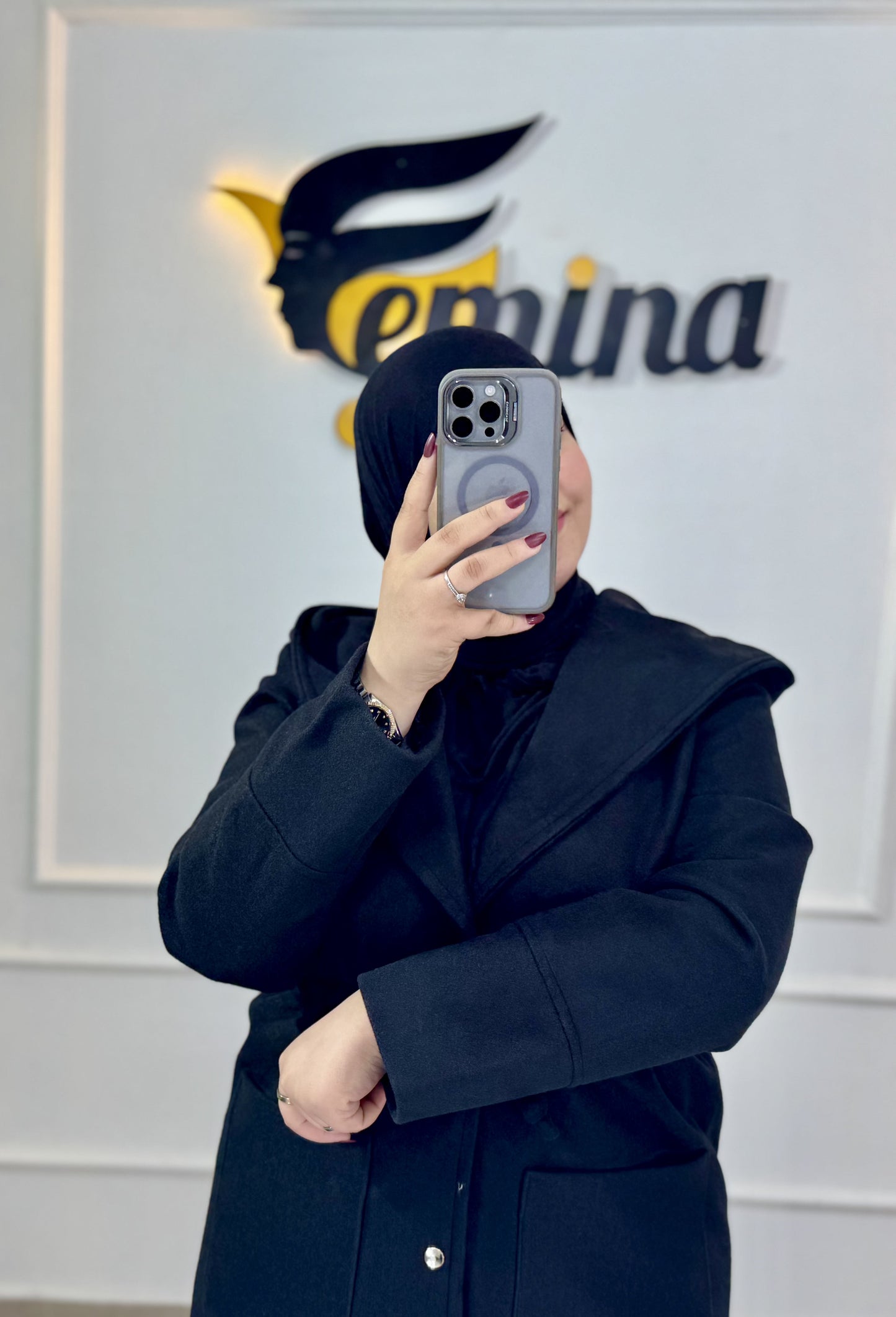 Manteau cachemire avec capuche
