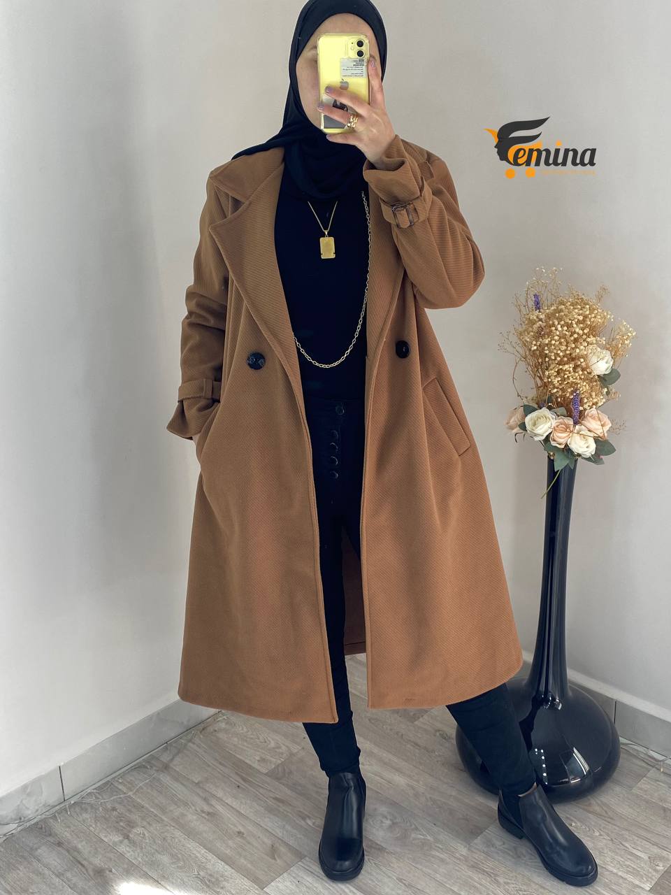 Manteau Style Trench Coat 2 Boutons (Ceinture)